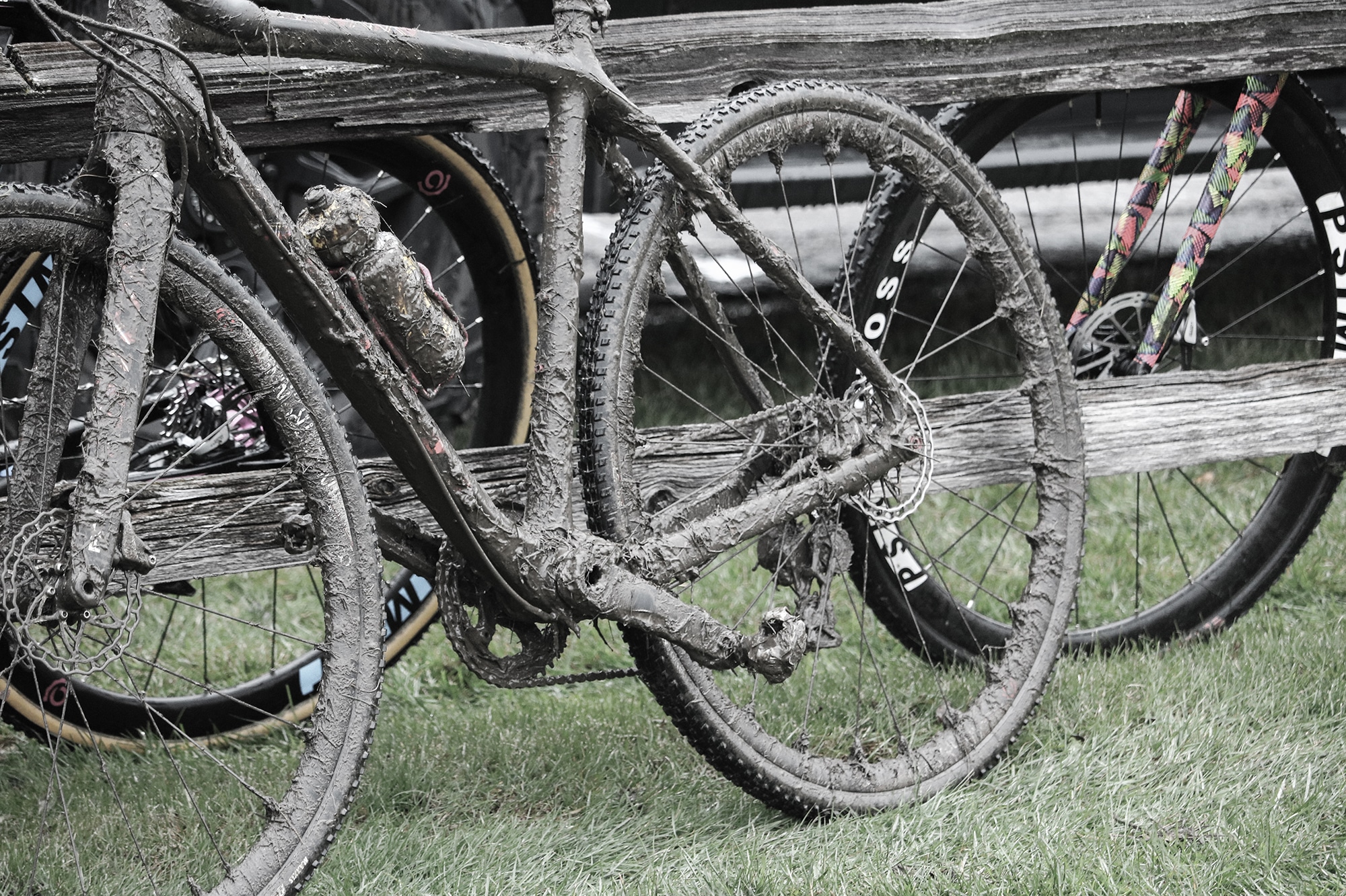 Bike covered in mud