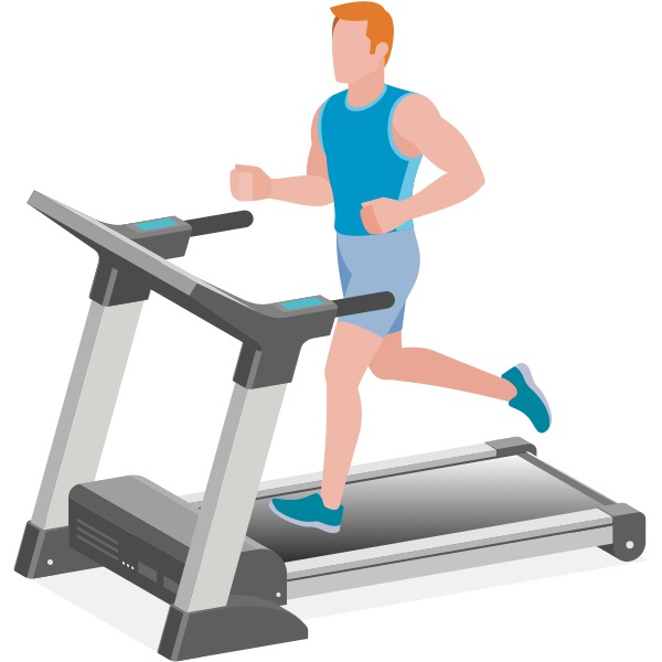 Man running on treadmill