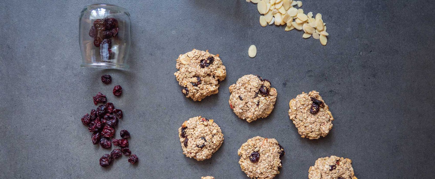 Oat cookies with cranberries