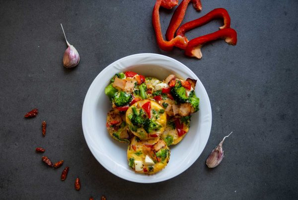 Egg muffins ham and feta cheese