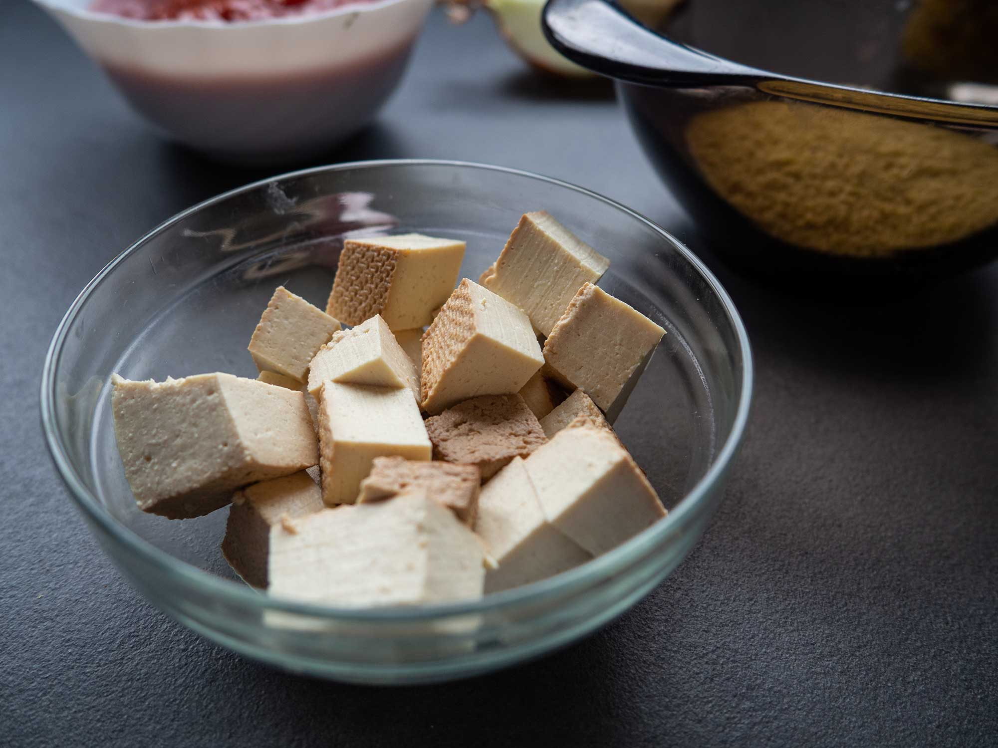 tofu in bowl