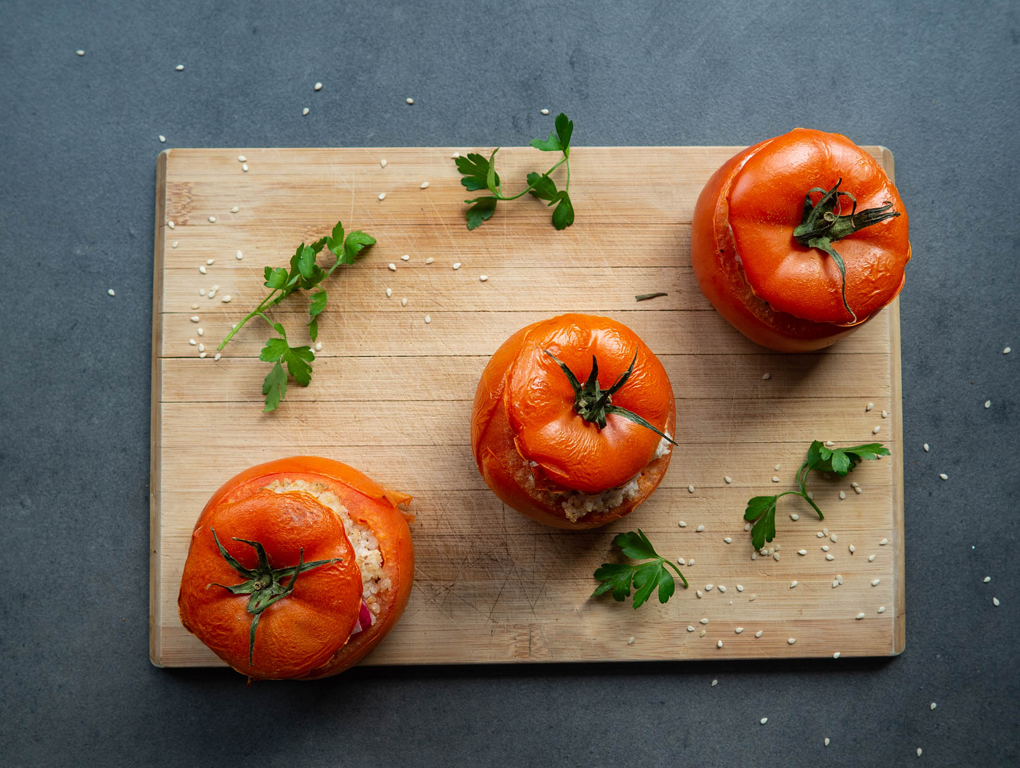 Stuffed Tomatoes With Barley Groats